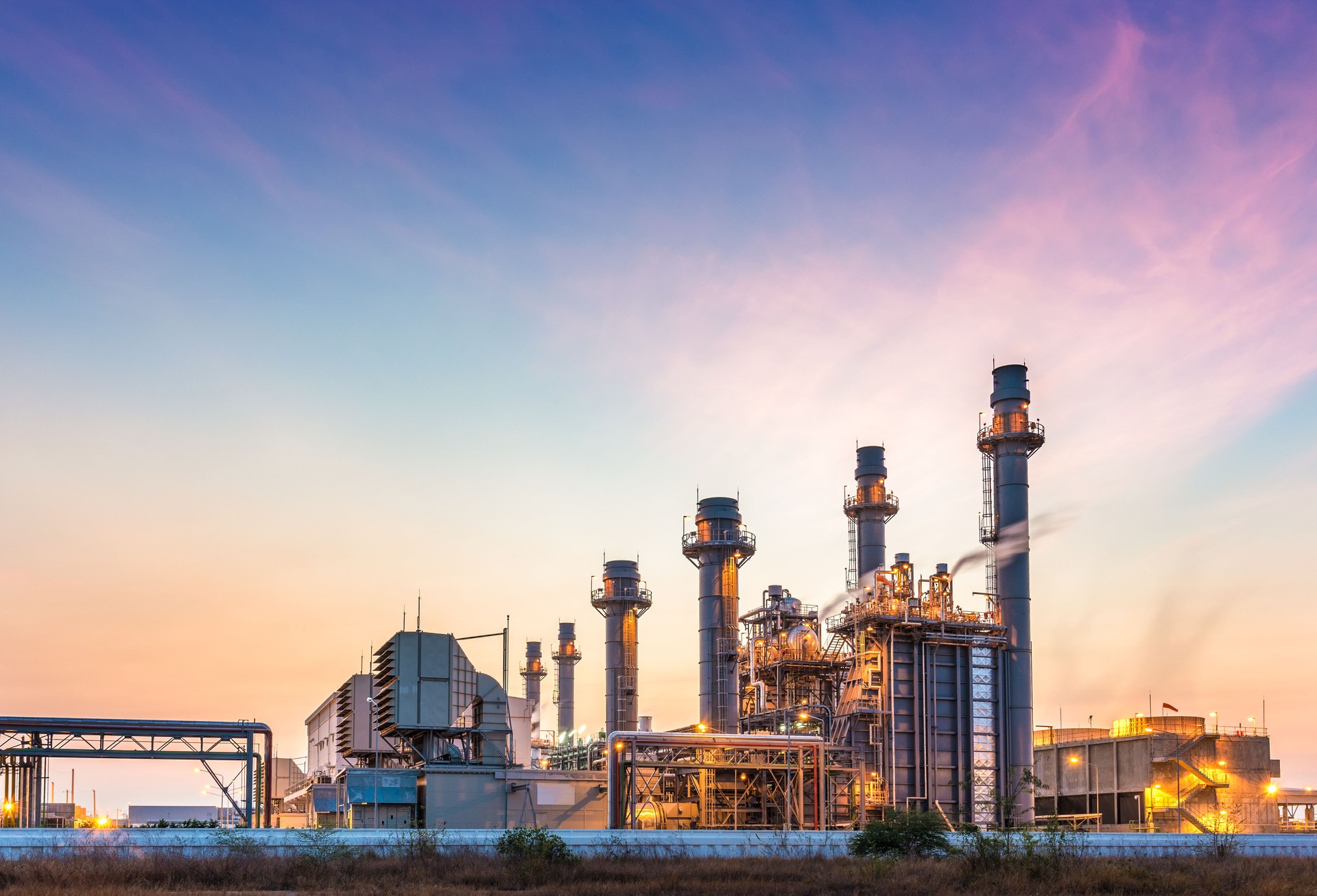 Power plant for Industrial Estate at twilight